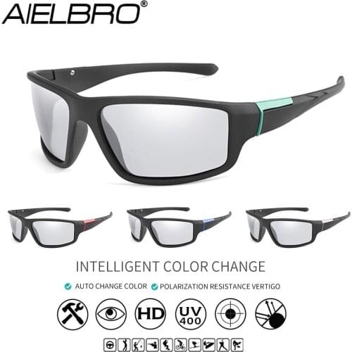 AIELBRO Mens Glasses Photochromic Cycling Glasses Sunglasses Sports Hiking Fishing Running Sunglasses Man Cycling Glasses