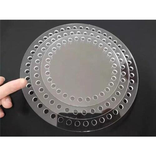 Clear Acrylic Round Disc with 46pcs Holes for DIY Acrylic Bag, 6pcs/lot