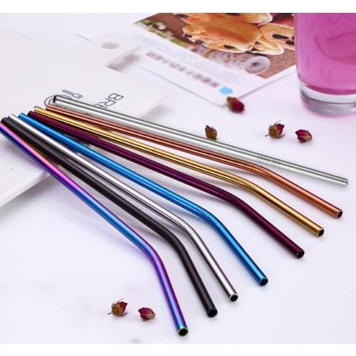 New Stainless Steel Drinking Straw Metal Pipette Reusable Metallic Straw Easy To Clean Household Straws Party Bar Accessories