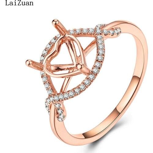 Vintage Classical Fine Ring Heart Cut 7x7mm 0.2CT Natural Diamonds 14K Rose Gold