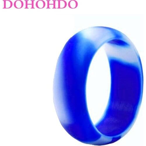 8mm Simple Punk Women Male Unisex Finger Ring Colorful Silicone Rubber Mid Ring 6/7/8/9/10/11/12# Size Circle Full Midi Rings