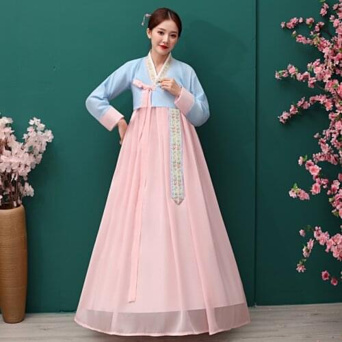 Traditional Korean Hanbok Dress Ancient Princess Dance Costume Women Ethnic Korean Folk Stage Dance Costume Wedding Party Cloth