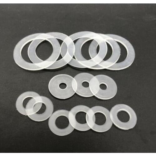 100pcs 1.8/2.5/3/4/4.2/5.3/5/6/7/8/9/10/11/12/14/15mm ID soft nylon flat gasket nylon insulation washers plastic gasket thin