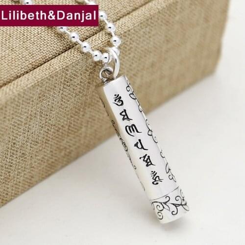 2017 Buddha Men Women Pendant 925 Sterling silver Creative Buddhist Heart Sutra Amulet Ear Spoon Necklace Pendant Jewelry FP52