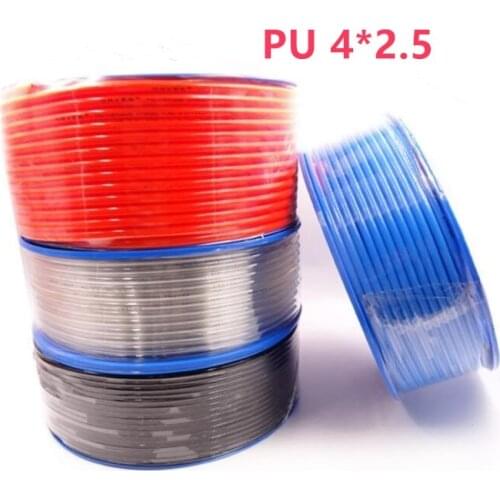 5 meters/lot PU4*2.5 4 mm OD 2.5 mm Pneumatic hose PU tube air compressor tube 4*2.5