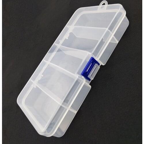 5 Grids Compartments Organizer Container Visible Plastic Fishing Lure Box Fishing Tackle Box Bead Screw Holder Case
