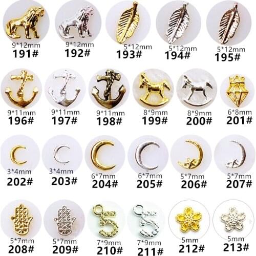 50pcs/pack Japan Korea 3D Nail Art Accessories Kawaii Moon Lion Nail Parts Charm Alloy Nail Deco Supplies for Professionals