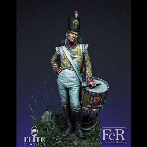 54mm Scale Model Resin Kit Drummer Boy Assembly Models Figure Resin Kit Model Colorless Self-Assembled Toy