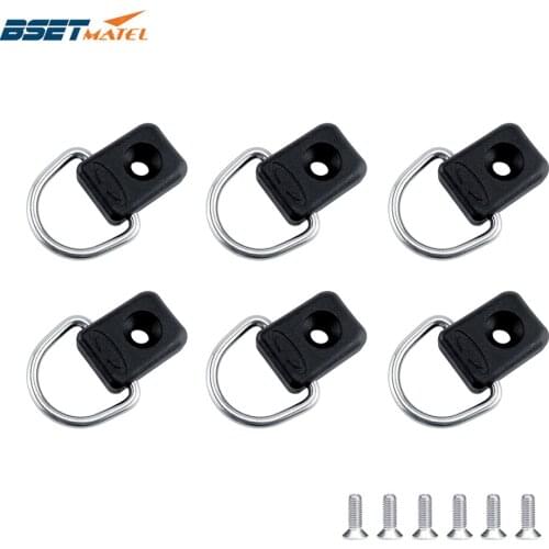 6PCS Kayak D Rings Fitting Outfitting Fishing Rigging Bungee Kit Accessory Boat Canoe Rowing Deck Loop Mounting Tie Down Kit