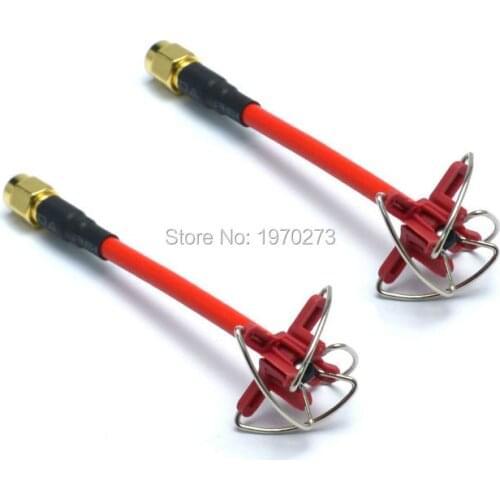 1Pair Red Blue FPV 5.8G 3dBi 4 Leaf Clover AV Transmission RHCP Antenna For Aomway TX / RX Camera Drone