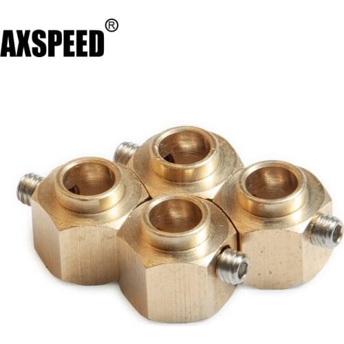 AXSPEED Heavy Duty 5/8/9/10/11/12mm Brass 12mm Wheel Hubs Hex Extended Adapter for Traxxas TRX-4 TRX4 1/10 RC Crawler Car Parts
