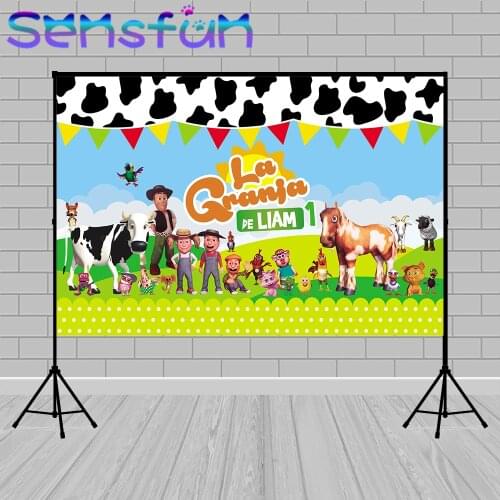 Baby Photo Studio La Granja de Zenon Red Barn Farm Animals Garden Custom Photo Studio Seamless Background Backdrop Vinyl