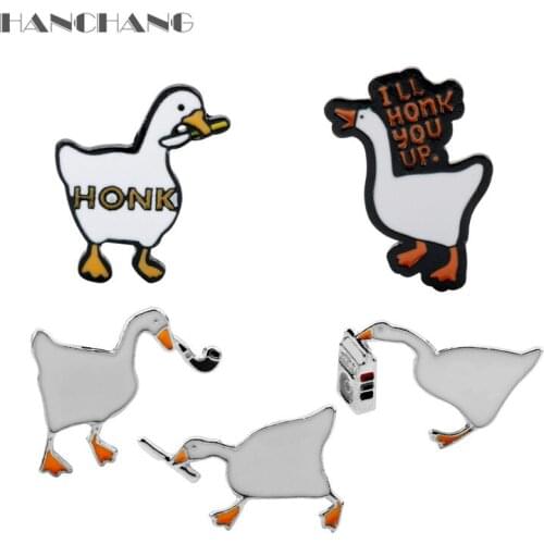 Untitled Goose Brooches Pins Cartoon Goose Brooch Badge Mens Lapel Pin Women Backpack Ename Pin Gifts