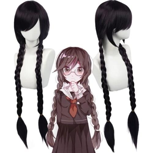 Danganronpa Touko Fukawa Long Braids Wig Cosplay Costume Dangan Ronpa Women Girl Heat Resistant Synthetic Hair Wigs C40K221