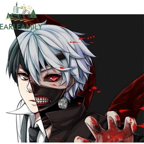 EARLFAMILY Funny Anime Tokyo Ghoul Kaneki Peek Car Stickers Vinyl JDM Window Trunk 4x4 Graffiti Decal Auto Motorcycle Decoration