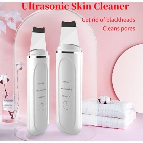 Electric Ultrasonic Skin Scrubber Facial Cleanser Ion Acne Blackhead Remover Peeling Shovel Face Lifting Cleansing Machine Tool
