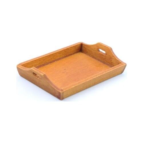 G07-X004 children baby gift Toy 1:12 Dollhouse mini Furniture Miniature rement Doll accessories wooden tray D201 1pcs