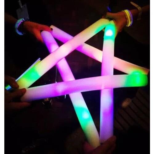 Hot Sale 360pcs Flash toy multi color flash light toy led foam stick led foam baton glow stick for wedding party concert props