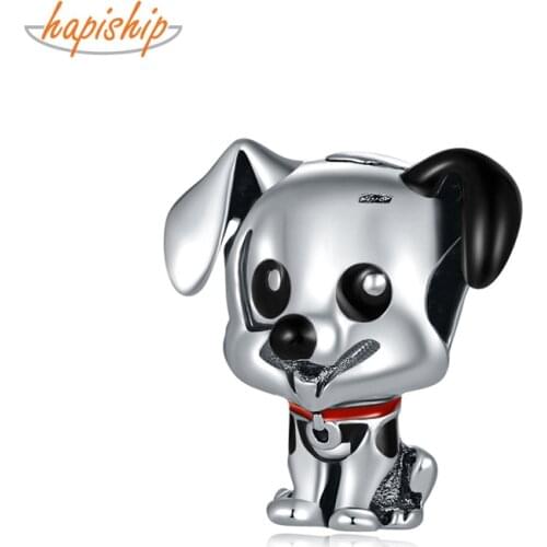 Hapiship 2020 Original Daisy New Fashion Sweet Cute Animal Dog Charm Beads Fit Charm Bracelet Female DIY Jewelry Making CZ041