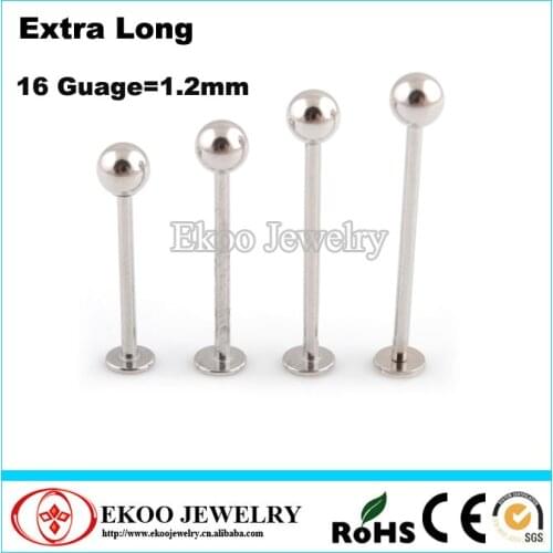 316L Surgical Steel Cheek Piercing Labret Unique Labret Jewelry 16G, 4mm ball