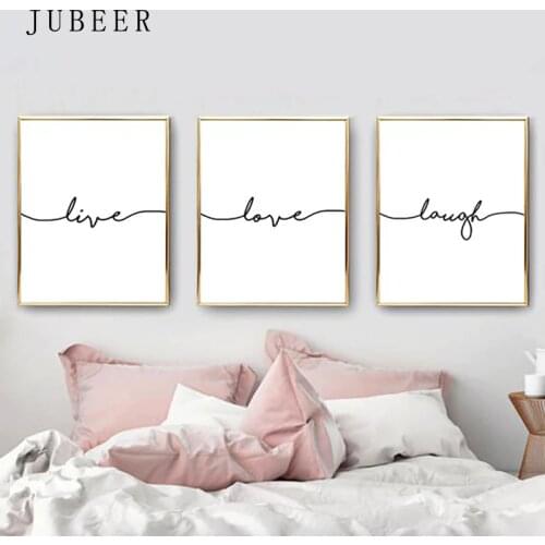 JUBEER Posters and Prints Nordic Style Wall Art Canvas Art Painting Decorative Picture Living Room Decor Quote Decoration