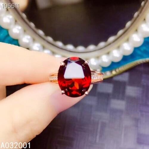 KJJEAXCMY fine jewelry natural garnet 925 sterling silver adjustable gemstone women ring support test popular noble