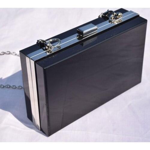Acrylic Transparent Clutch Chain Box Women Shoulder Bags Hard Day Clutches Bags Wedding Party Evening Purse Drop Ship Support