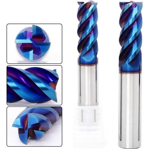 1PC Cutting HRC65 4 Flute D1mm-12mm 1.5mm 2mm 3mm 4mm 5mm 6mm 8mm Alloy Carbide Milling Tungsten Steel Milling Cutter End Mill