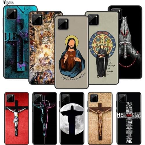 Faith Jesus God cross For OPPO Realme Narzo 20 C2/3/11/12/15/17 X2 X3 X7 XT X50 Q2 Q2i V3 V5 V15 Pro Black TPU Phone Case