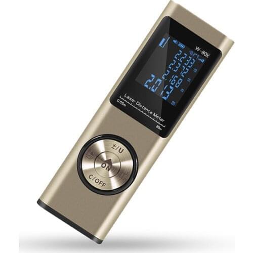 Laser Distance Meter 40m 60m 80m USB Aluminum Alloy High Precision Hand Held Infrared Laser Rangefinder Device Ruler Test Tools
