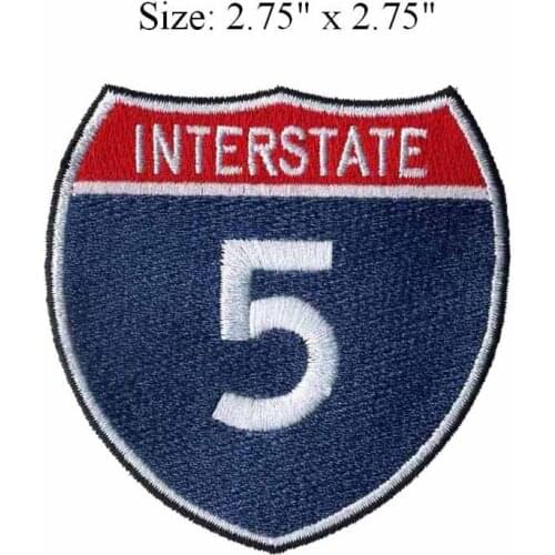 CALIFORNIA INTERSTATE logo 2.75"wide embroidery patch for lettering 5/SUCKS/CALIFORNIA