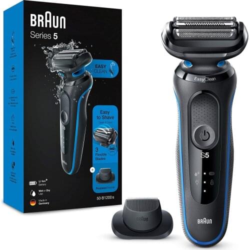 Braun Series Electric Shaver for Men with Precision Beard Trimmer, Wet and Dry Rechargeable Cordless Foil Razor Blue waterproof
