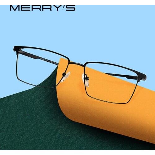 MERRYS DESIGN Men Titanium Alloy Glasses Frame Ultralight Eye Myopia Prescription Eyeglasses Male Optical Frame S2045