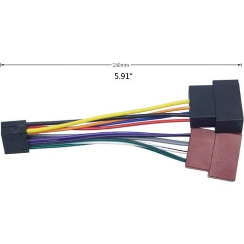 N84F Wire Harness Adaptor for kenwood/JVC PI100 Car Stereo Radio ISO Standard Connector 16Pin Plug Cable Car Wire Adapter