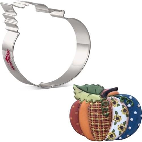 KENIAO Pumpkin Cookie Cutter - 9.1 x 10.5 CM - Fall/Autumn Biscuit Fondant Sandwich Bread Cutters - Stainless Steel