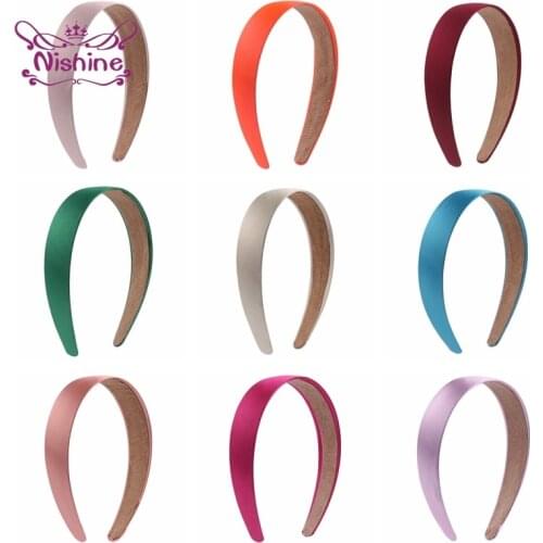 Solid Color Satin Fabric Children Hair Hoop Fashion Princess Elastic Hairband DIY Headwear Accessories Birthday Gift Photo Props