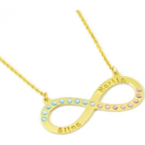 Custom Infinity Necklace,Infinity Jewelry,Personalized Name Necklace,Birthstone Necklace,Valentines Day gift