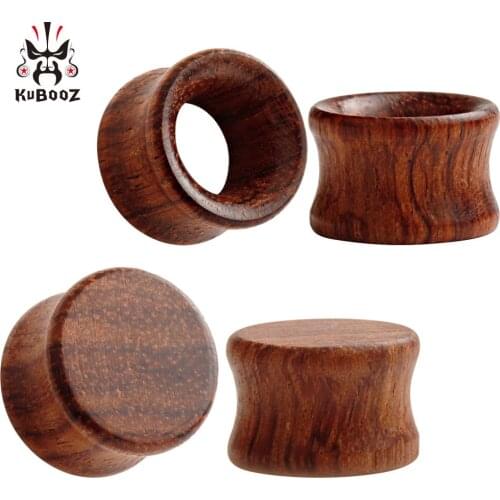Wholesale Price Brazil Spend Pear Solid Hollow Wood Ear Plugs Tunnels Body Piercing Jewelry Earring Expanders Gauges 42PCS