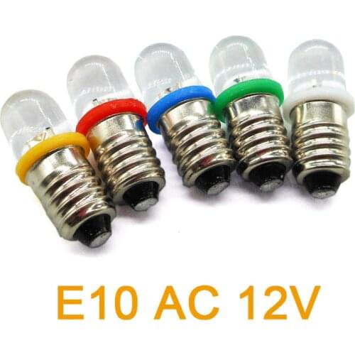 E10 Screw Lamp Light Beads AC 12V Indicator Bulb Indicator / Warning Light / Signal LED Bead