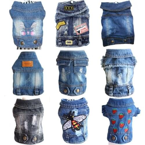Stylish Cowboy Dog Vest Dog Clothes Denim Jacket Clothes for dogs dachshund Bichon Teddy French Bulldog Pitbull Drop Shipping