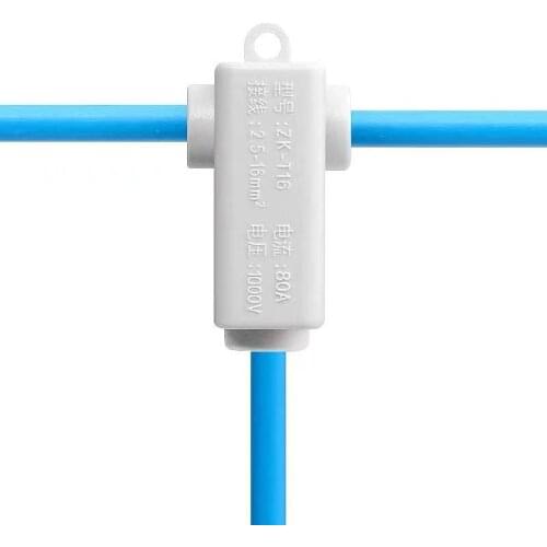 1PCS T-type clamp high-power non breaking wire splitter 3-way conductor shunt fast terminal connector 16mm square connector