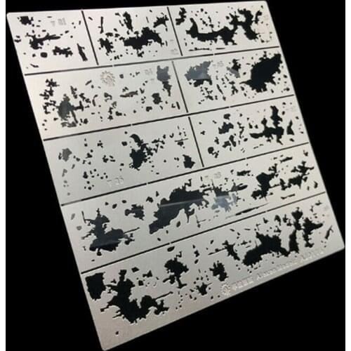 Alexen AJ0116 Chipping Effects Leakage Spray Stencil Template Model Aging Tools