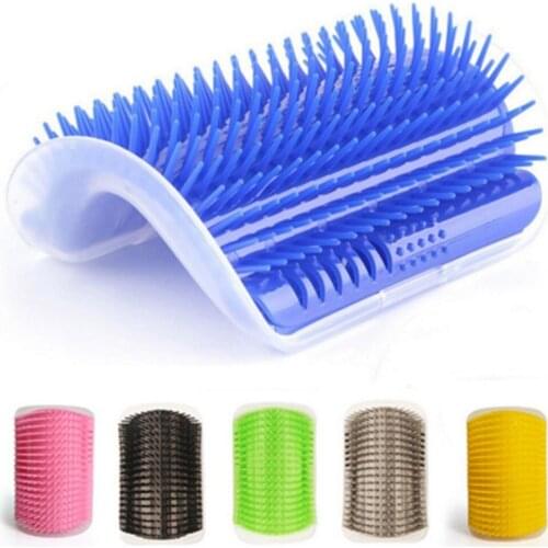 Corner Cat Brush Pet Comb Play Toy Plastic Scratch Bristles Arch Massager Self Grooming Scratcher Cats Toys