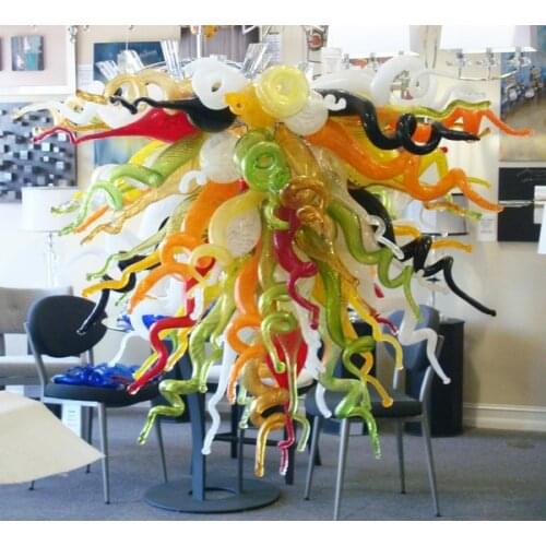 Home Hotel Decoration Tiffany Stain Glass LED Chandelier Style Hand Blown Glass Chandelier