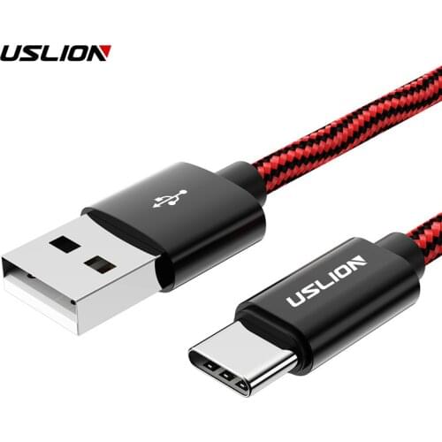 USLION USB Type C Cable For Samsung S9 S8 Note 8 9 Xiaomi mi note 5 adapter for One Plus 6 USB C Fast Charging USB Charger Cable