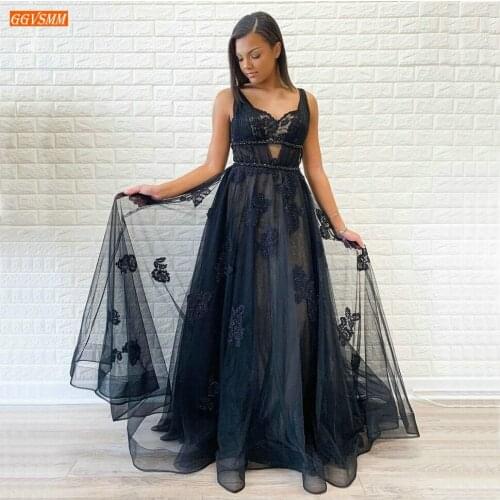 Dark Navy Evening Dresses 2020 Lace Appliqued Beaded Vestidos De Fiesta De Noche Evening Gown Long Custom Made Gala Formal Dress