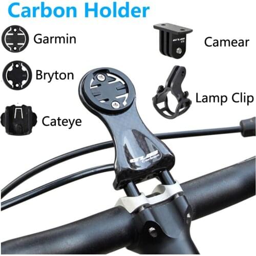 Carbon Mount Garmin Edge 200 520 820 Cateye Bicycle Computer Holder Bryton Rider 310 410 530 Cycling Bike light lamp Clip Camera