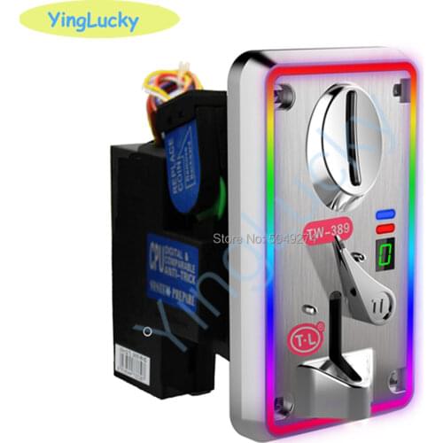 Yinglucky Coin Acceptor LED Color Changing Lamp Decoration Panel Coin Selector,for Vending Machine Arcade Cabinet TW-389
