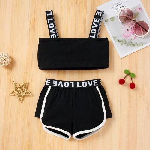 YOYOSHOW Summer newborn girls clothes fashion toddler girl outfits girls strap set 0-1 years old girls shorts set