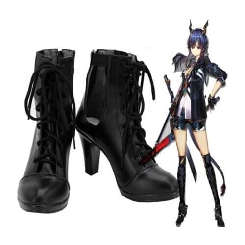 Arknights Chen Cosplay Boots Shoes Black Women High Heel Shoes Game Costume Customized Accessories Halloween Party Shoes